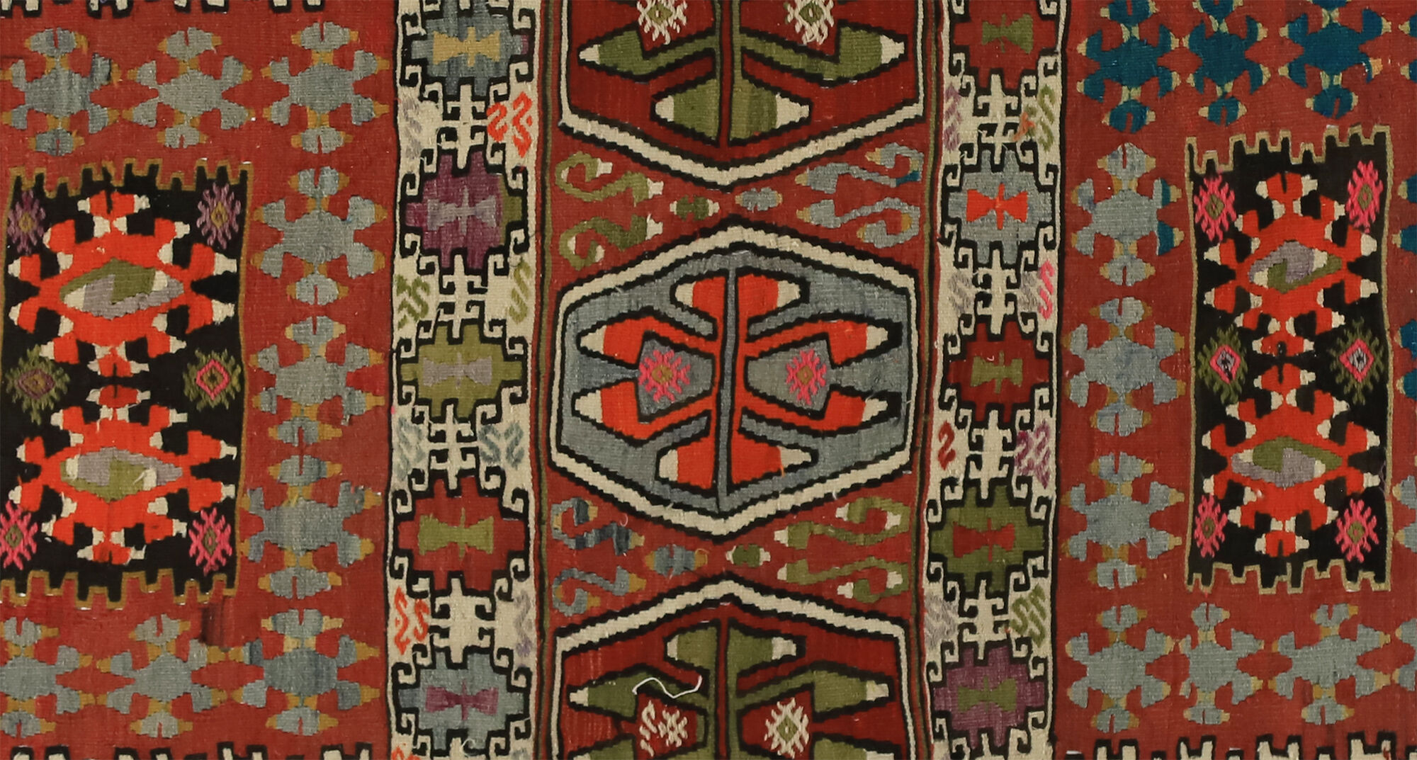 Anatolian handmade kilim rug 296 cm x 168 cm