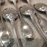11 silver-plated dessert spoons, OD style, Louis XVI style