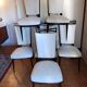 Set of 6 Art Deco chairs in solid mahogany and faux leather. Circa 1940.