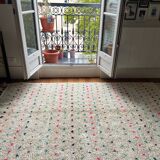 Berber Beni Ouarain handmade rug with small colorful polka dots