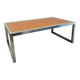 Vintage coffee table in elm burl and stainless steel base – Design 1970