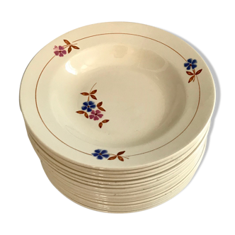 Lot de 16 assiettes Moulin des Loups Orchies "Germaine"