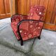 Art Deco armchair with new patterned upholstery, 1930s