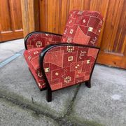 Art Deco armchair with new patterned upholstery, 1930s