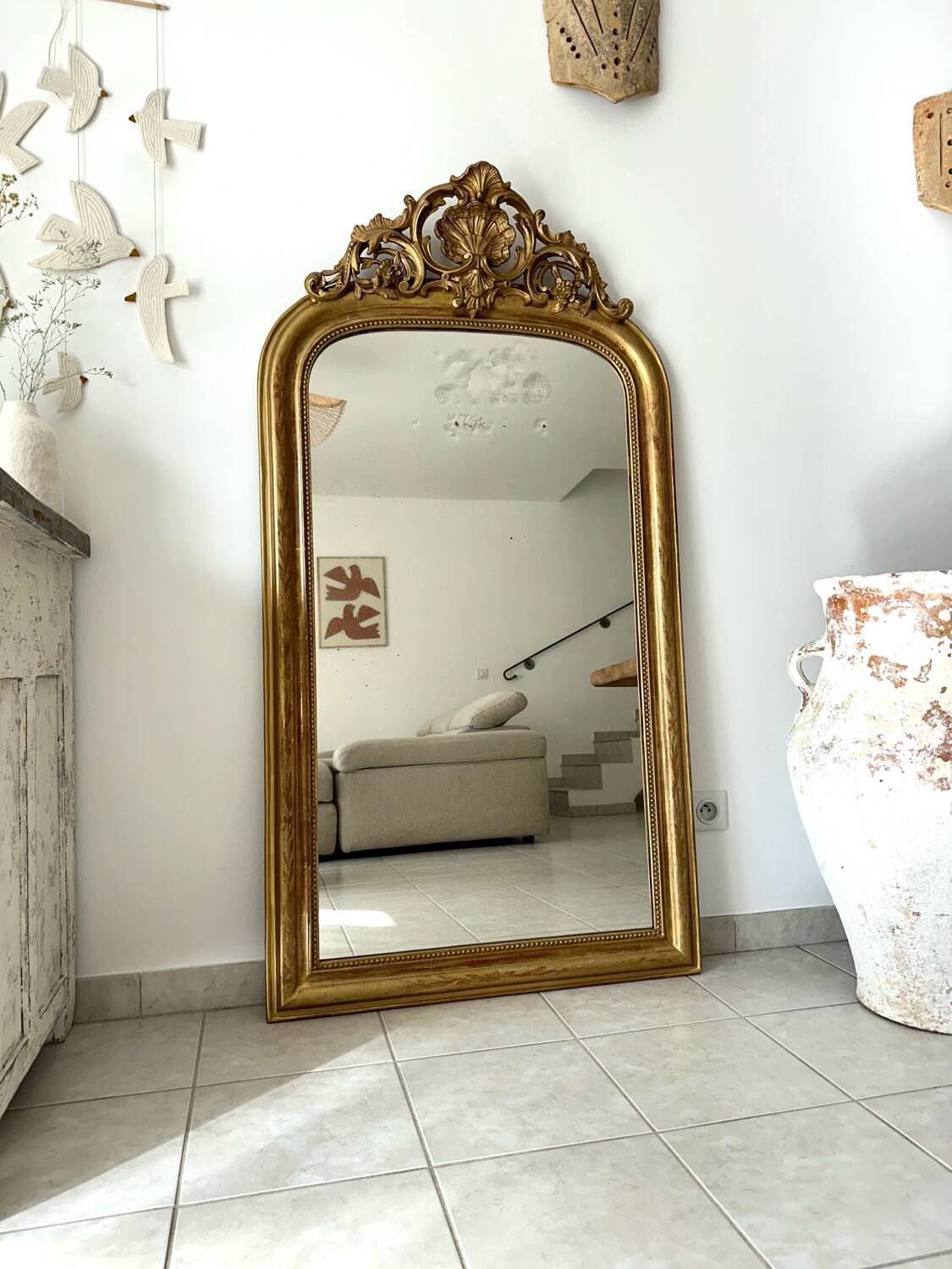 Miroir Louis-Philippe à fronton, XIXème