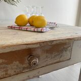 Old farmhouse table in weathered wood