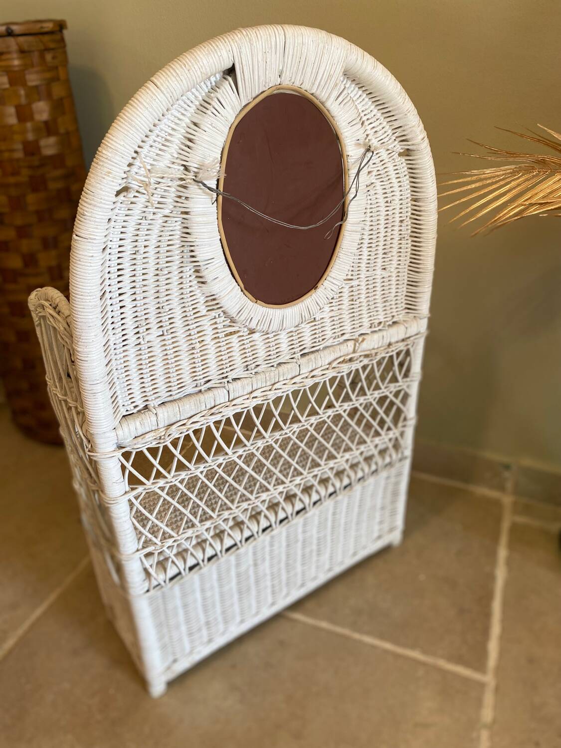 Vintage wicker shelf