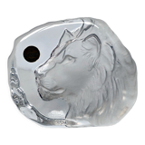 Paperweight Lion head sculpture Arques Crystal