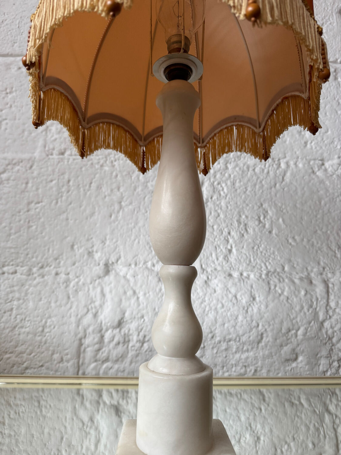 1970s alabaster column lamp
