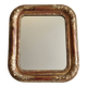 Miroir Louis-Philippe en bois et stuc doré à décor floral, XIXe,  43x38 cm