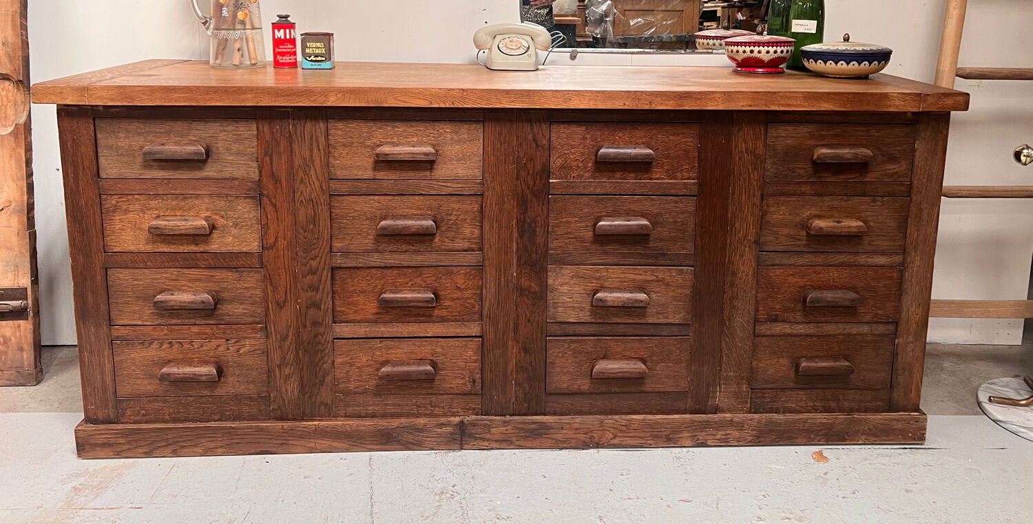 Old oak haberdashery counter