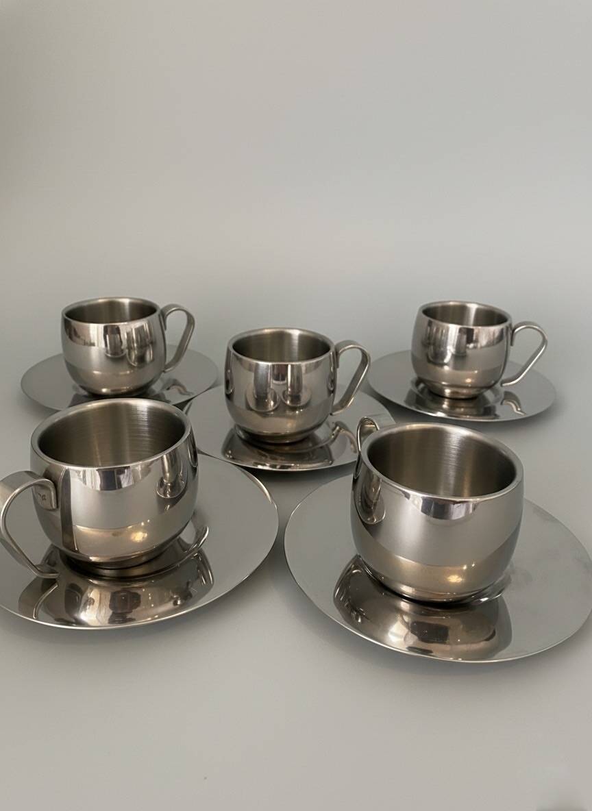 Service à café vintage inox 18/10 imco design italien