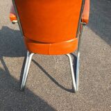 Vintage leatherette and chrome armchair