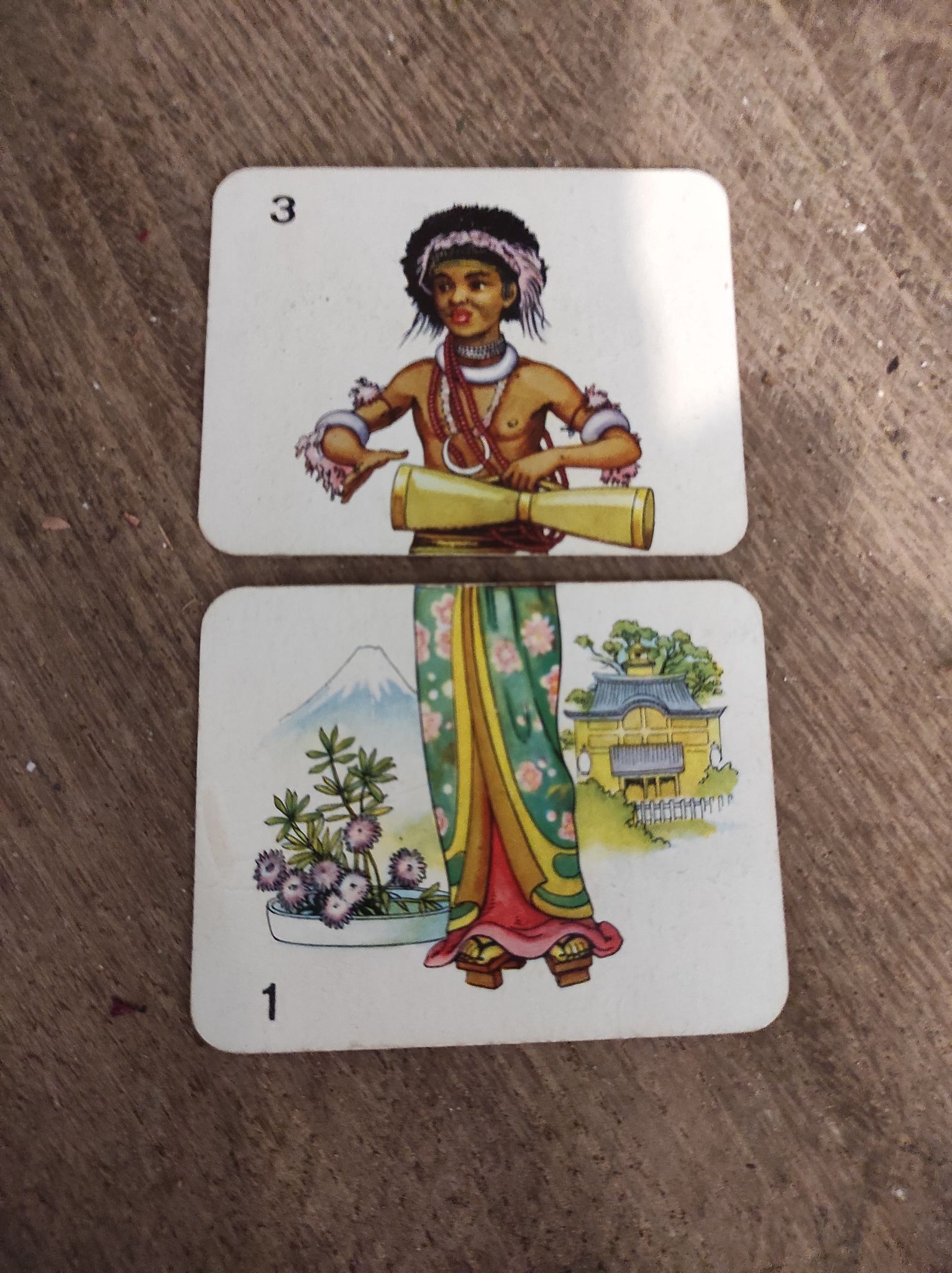 Vintage card game Tops and Tails around the World