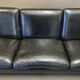 3-seater black leather sofa Scandinavian design 1960