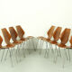 Set de 8 chaises de salle à manger par Herbert Hirche, Jofy Stalmobler, Danemark Années 1950