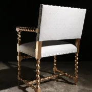 Gold and grey château armchair