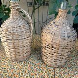 Vintage demijohn 40cm glass + wicker (3-5L)