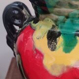 Art Deco vase in ceramic with flame glazes