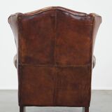 Wingback chair made of sheep leather
