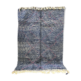Moroccan Berber carpet Beni Ouarain intense blue with pink diamonds 3.06x2,16m