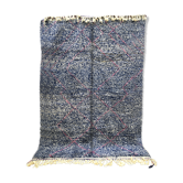 Moroccan Berber carpet Beni Ouarain intense blue with pink diamonds 3.06x2,16m