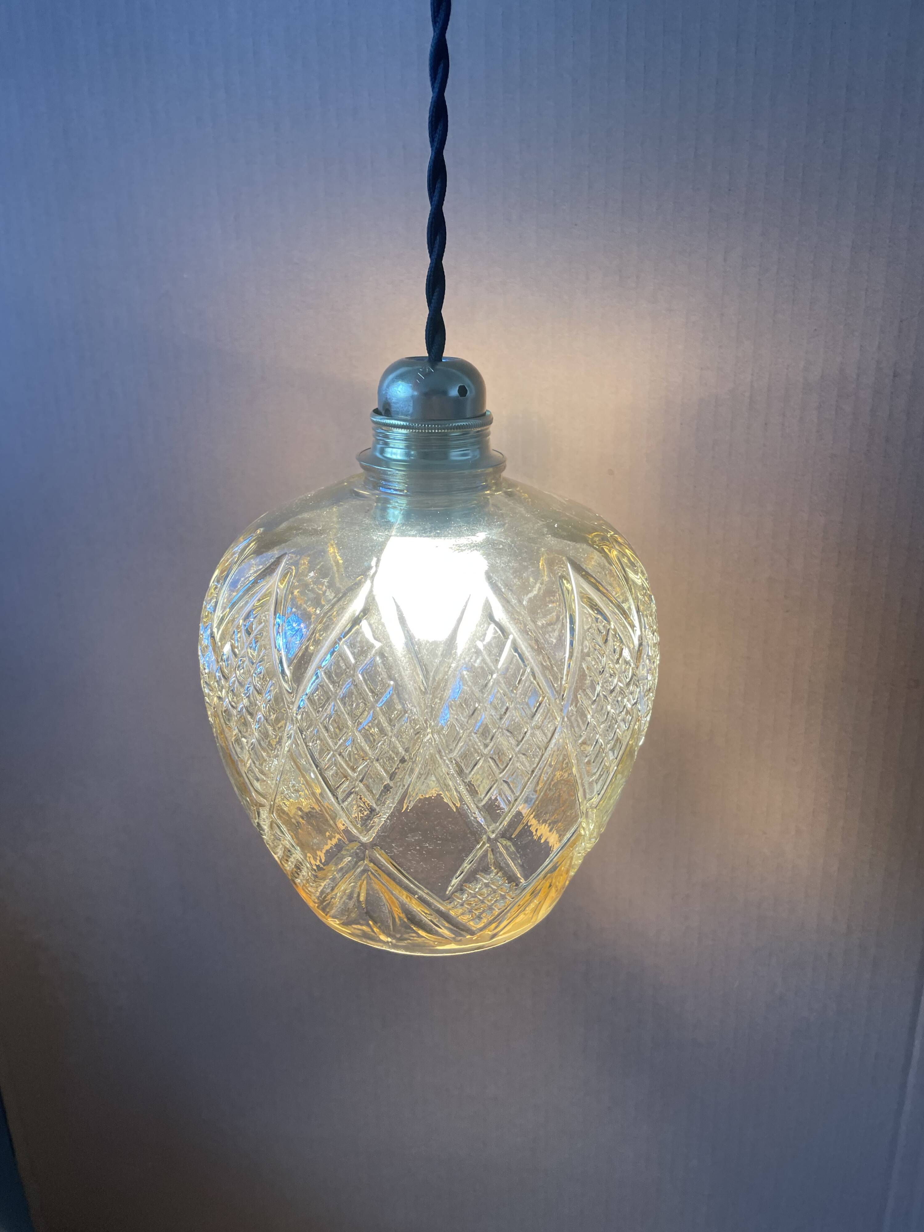 70s glass pendant light