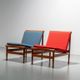 Set of 2 teak lounge chairs by Kai Lyngfeld Larsen Denmark 1960s
