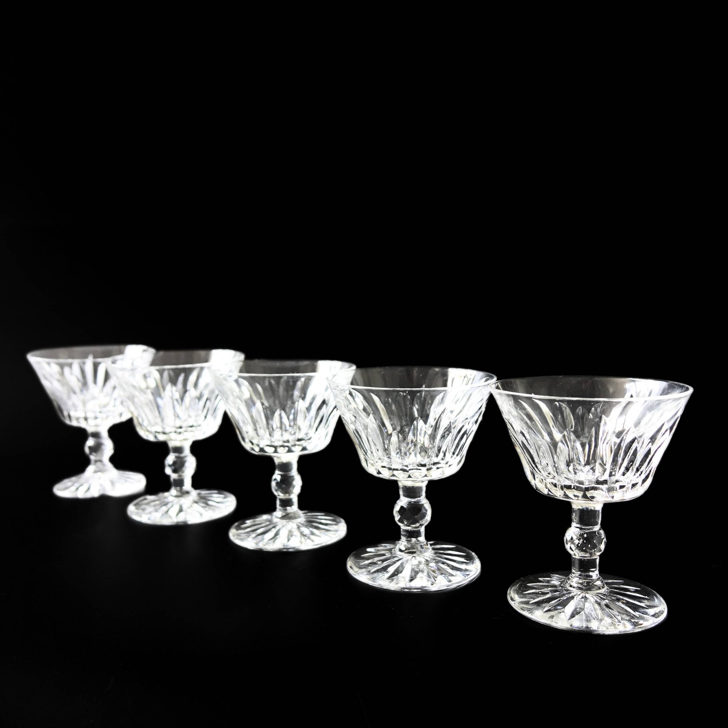 "Pyramid" crystal liquer glass designed by Fritz Kallenborg for Kosta Boda Sweden mid-century. Price