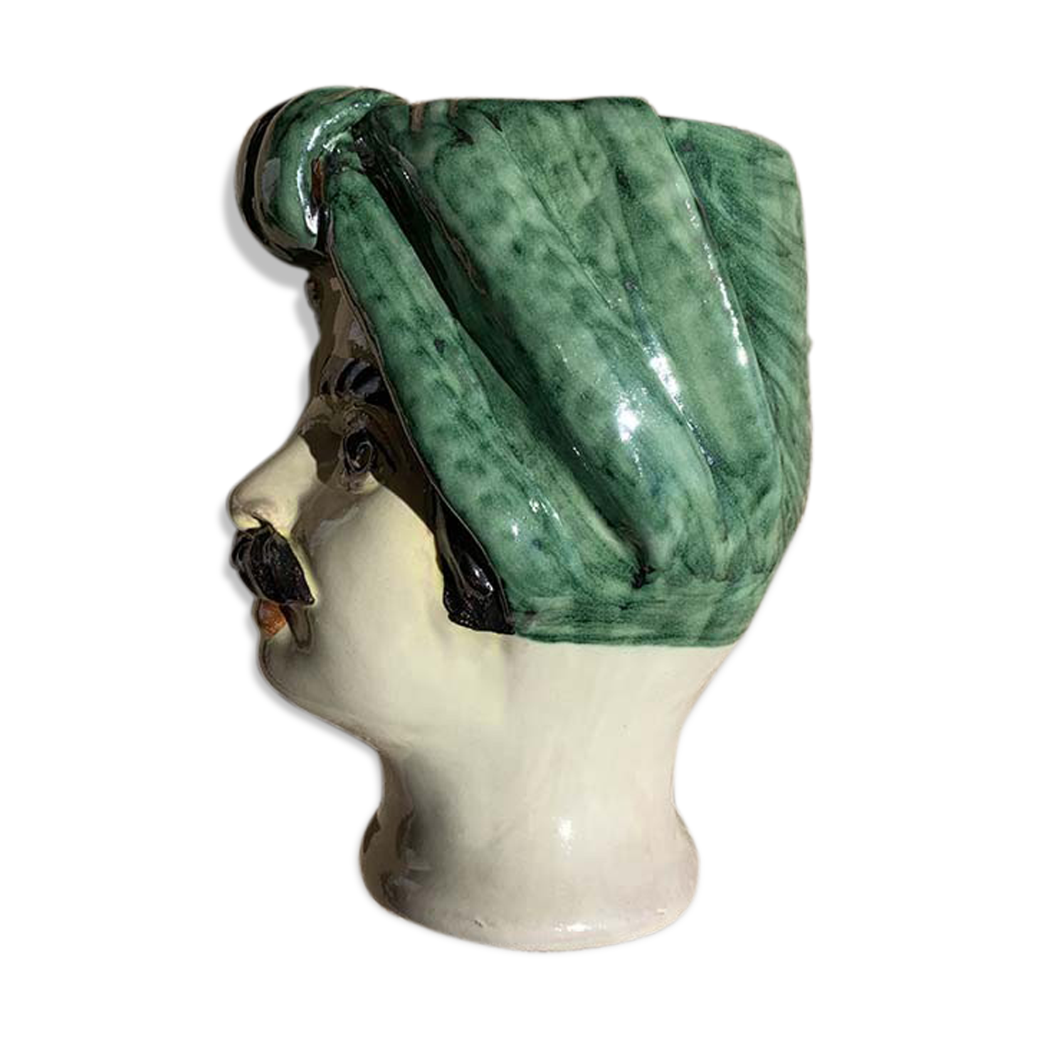Green head vase man Giacomo Alessi