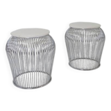 Pair of  wire stools - 1970s