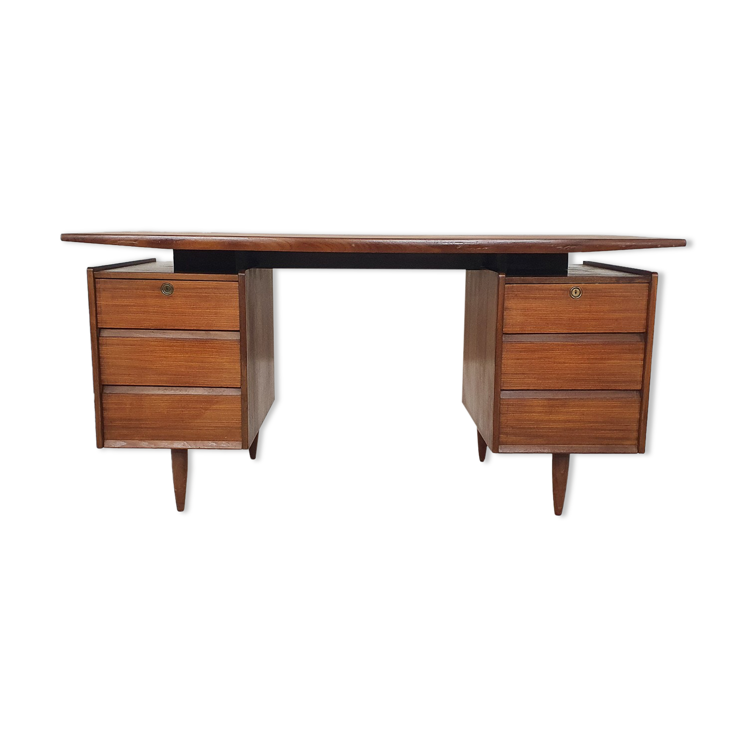 Bureau en teck du milieu du siècle, Pays-Bas des années 1960