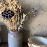 Gray stoneware pot