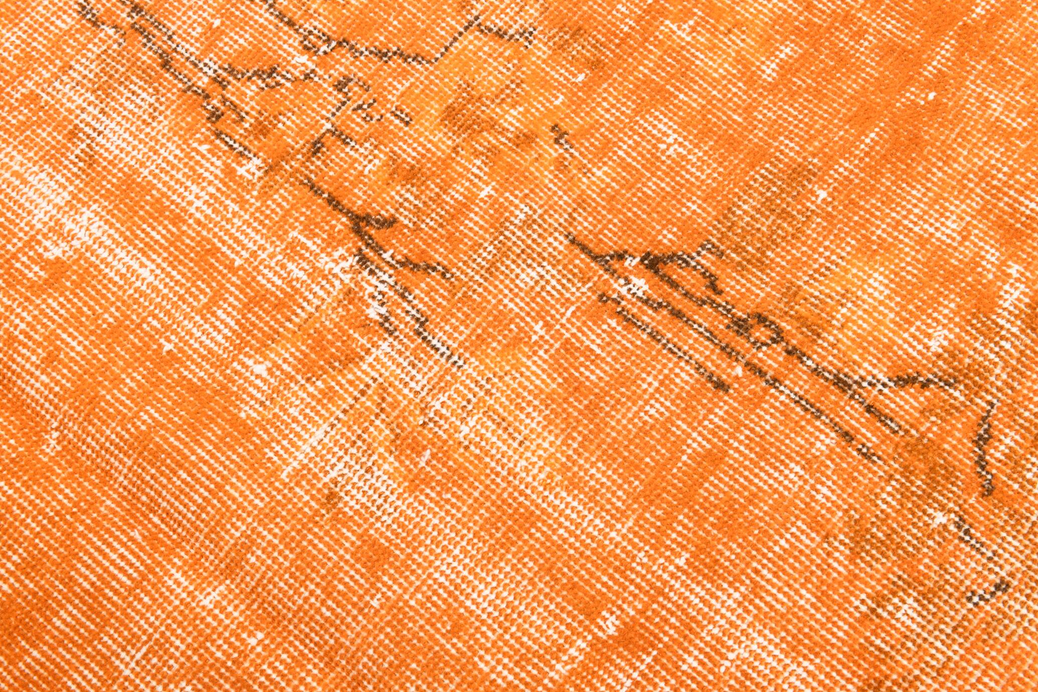 4x8 Pumpink Orange Handmade Vintage Rug, 135x247Cm SK 3194