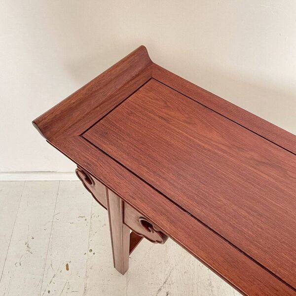Table, console chinoise en acajou, 1940