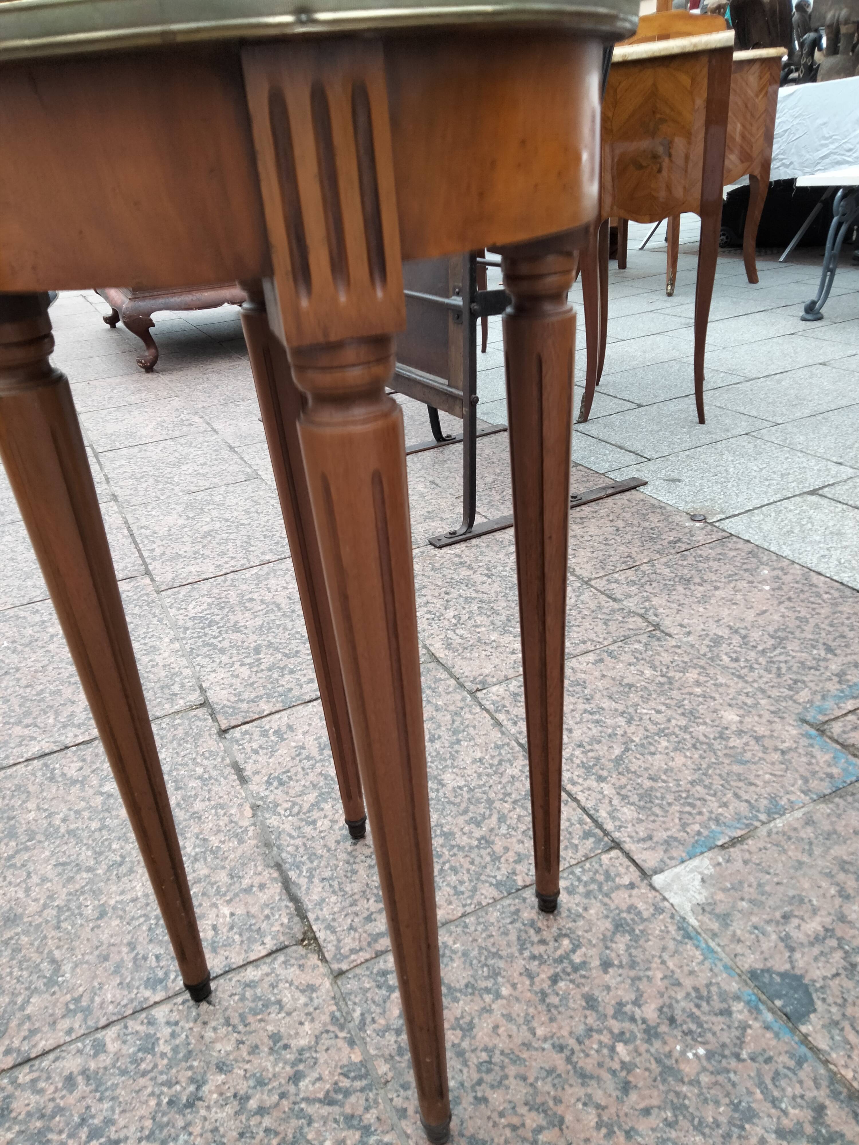 Gueridon side table old marble top vintage xxeme