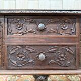 Bureau plat en chêne massif de style Renaissance