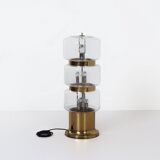 Large Floor Lamp of Mouth Blown Bubble Glass and Brass, 1970s