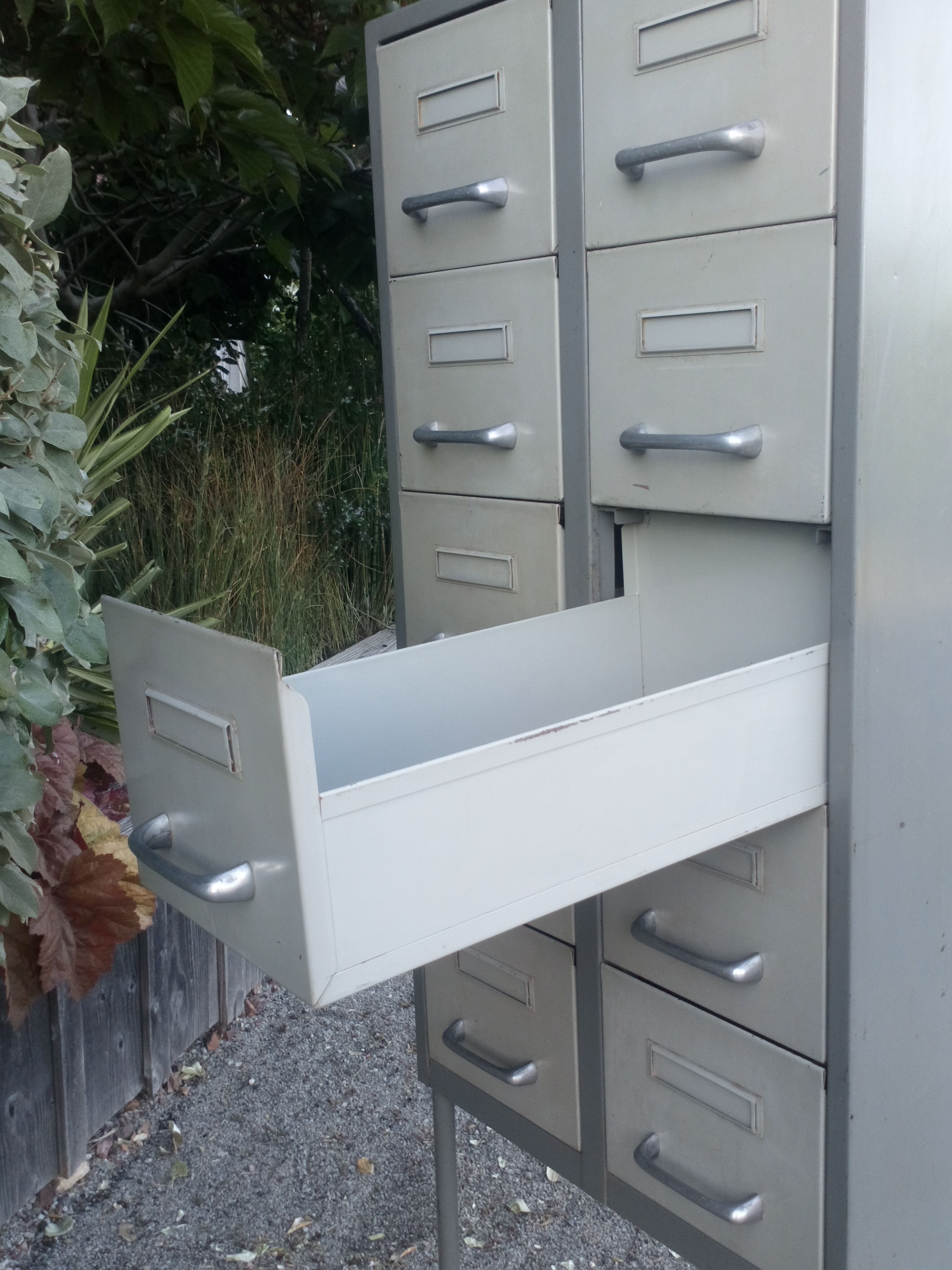 Industrial furniture with drawers on feet 1950