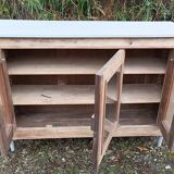 Solid wood buffet unit with glass doors and air-gummed dresser dpc 1223100