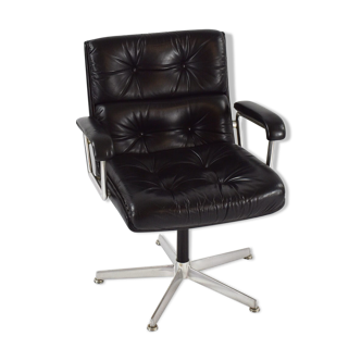 1970s Leather Chair by Girsberger Eurochair Mid Century