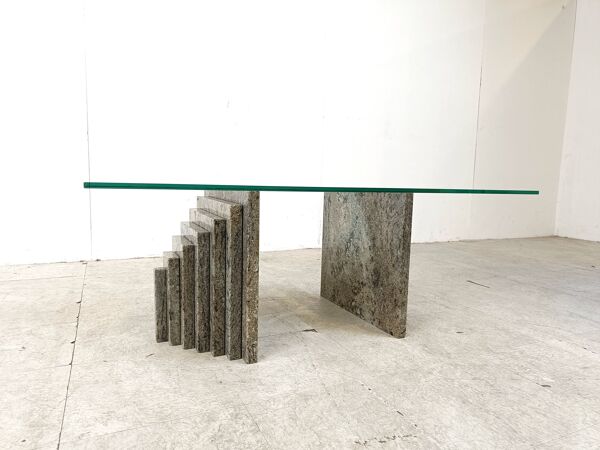 Table basse vintage en granit, 1980