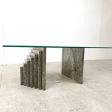 Vintage granite coffee table, 1980s