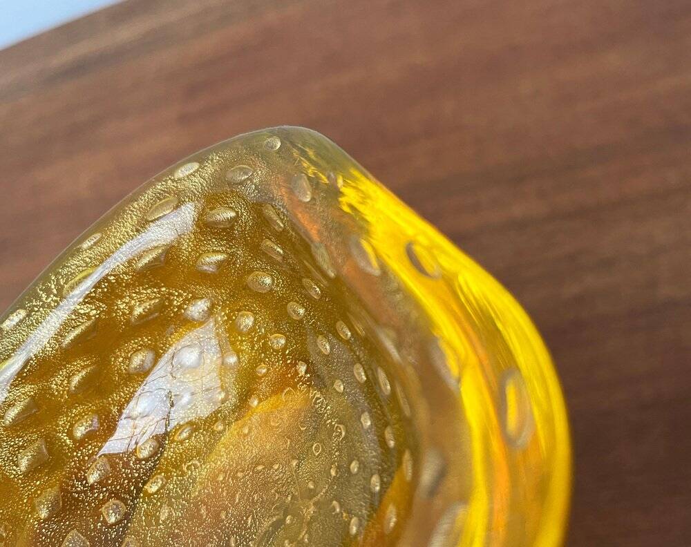 Vintage Italian Bullicante Glass Bowl from Murano