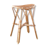Tabouret haut en bambou années 50