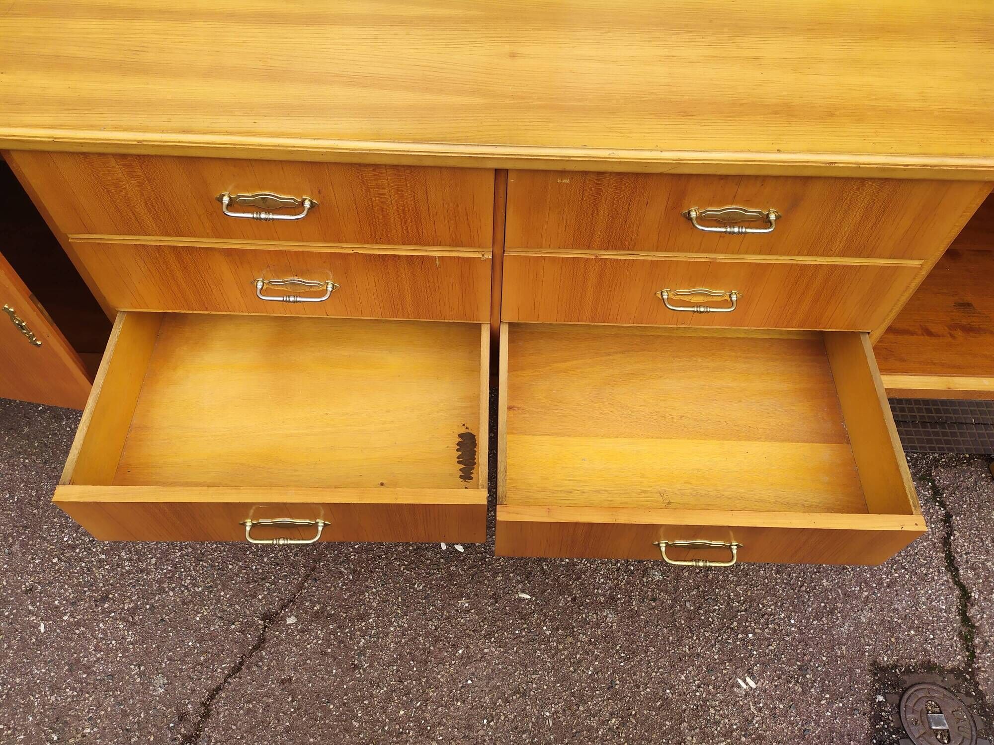 Vintage sideboard from the 50s and 60s in wood 245cm