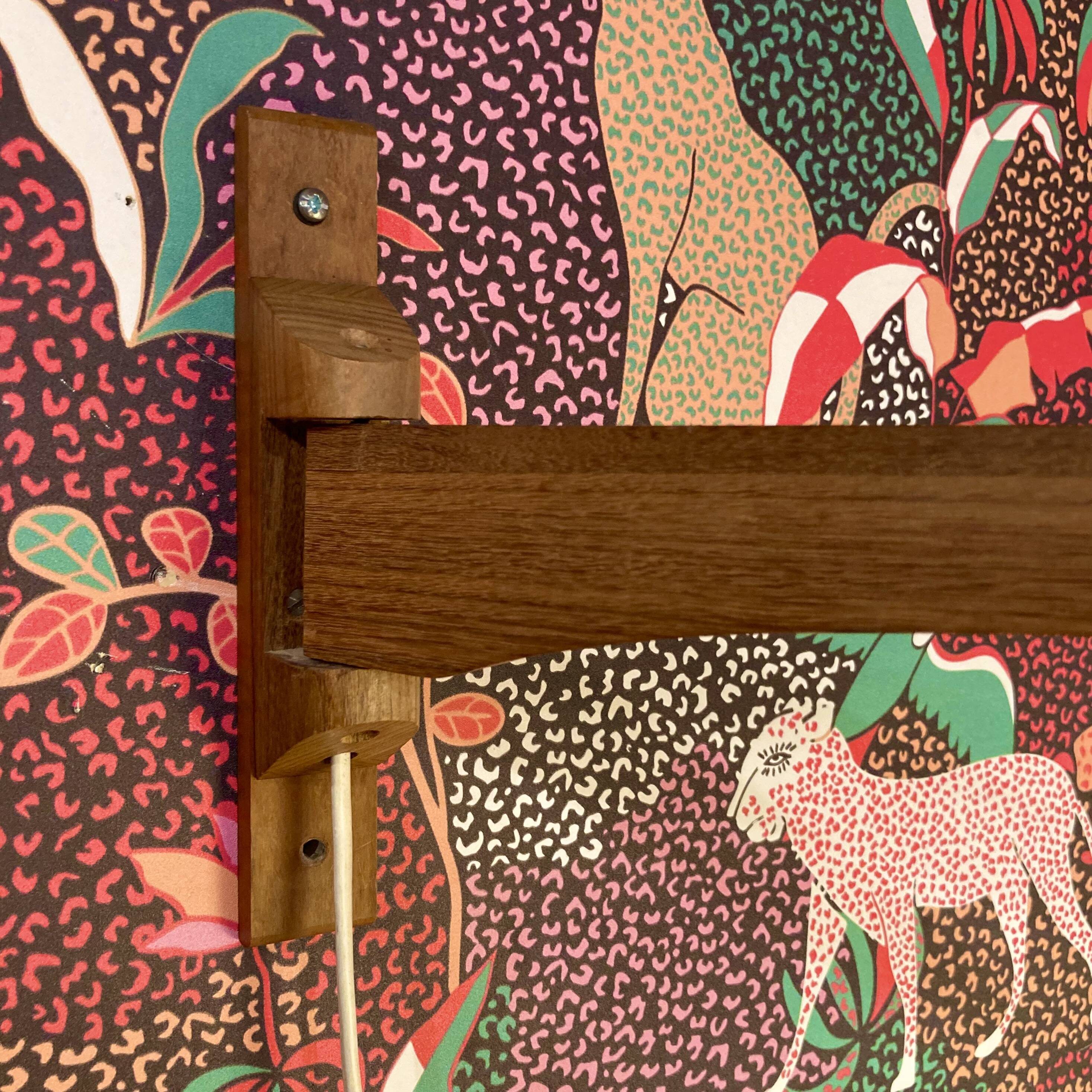 Large modular teak wall light, Scandinavian design 1960.