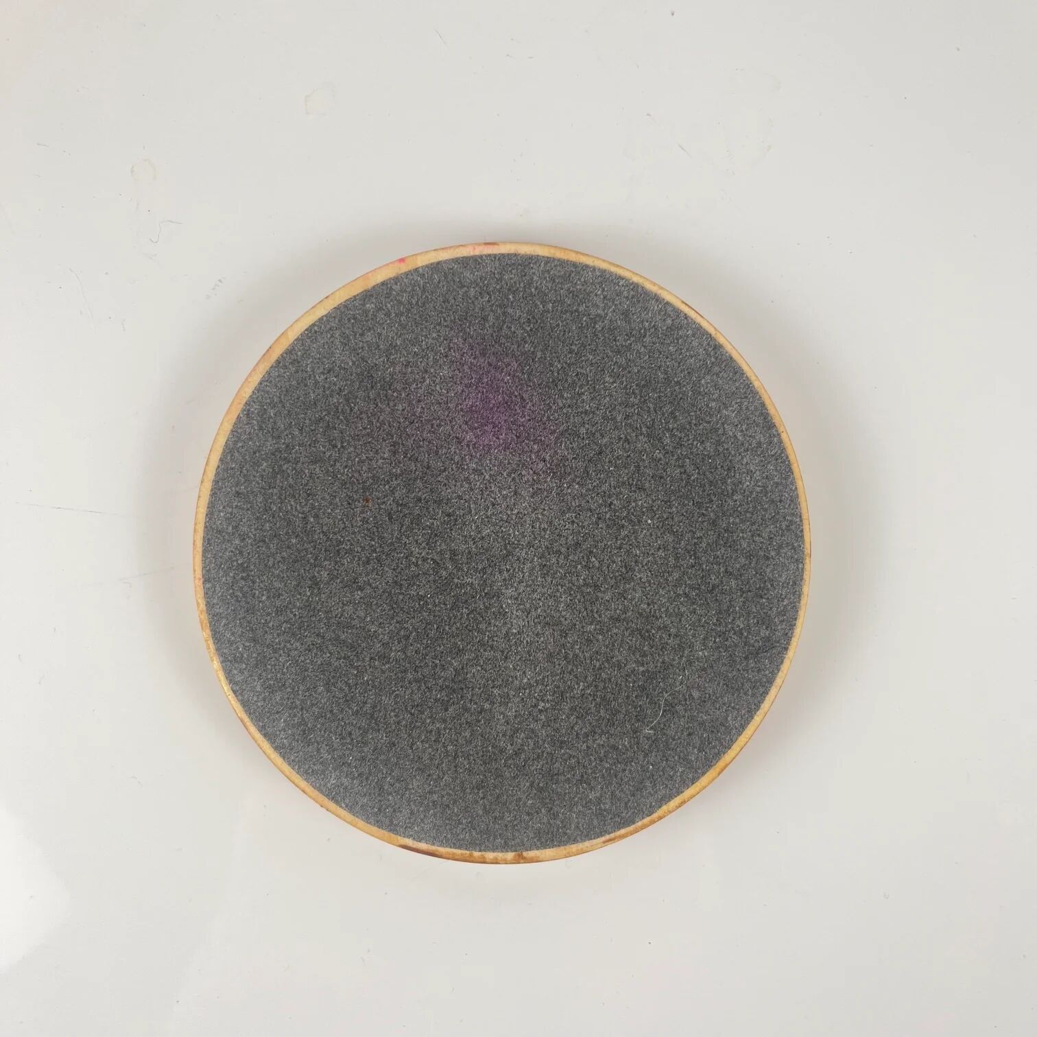 Set of 6 blue agate and wood coasters, mid-century modern.
