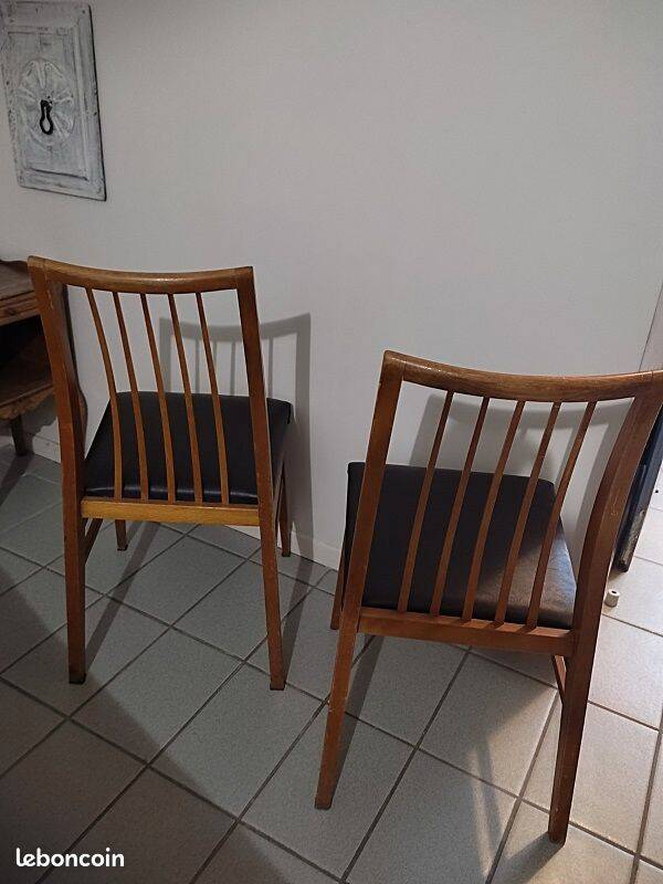 Designer chairs wood and imitation leather