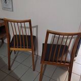 Designer chairs wood and imitation leather